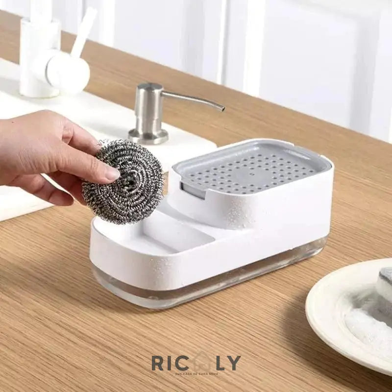 Ricaly CleanStation: Dispenser de Detergente e Porta Esponja