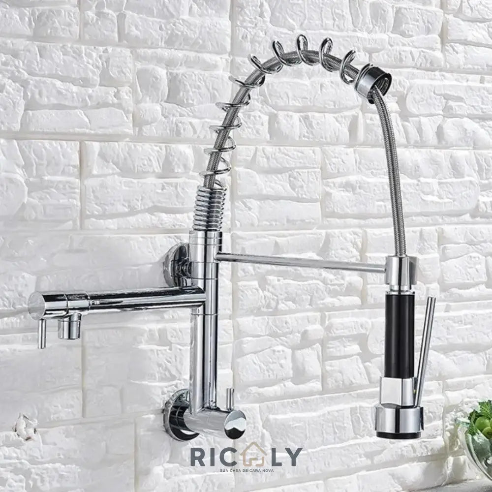 Ricaly: Elegante Torneira de Parede para Cozinha - Estilo e Funcionalidade em Seu Lar - Cromado Tipo 2 - Torneira