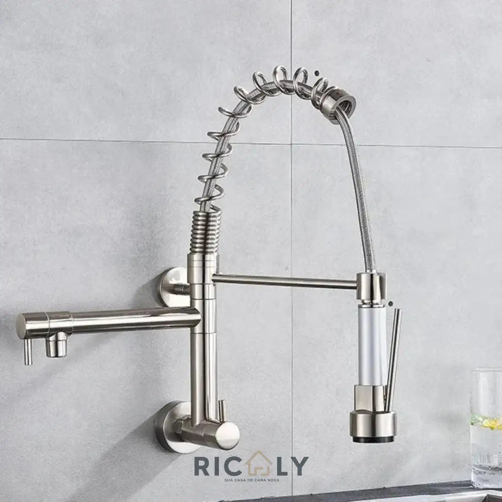 Ricaly: Elegante Torneira de Parede para Cozinha - Estilo e Funcionalidade em Seu Lar - Cromado - Torneira de Cozinha