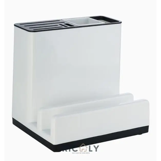 Ricaly Kitchen Organizer: Porta-Talheres e Suporte para Facas Branco Clean