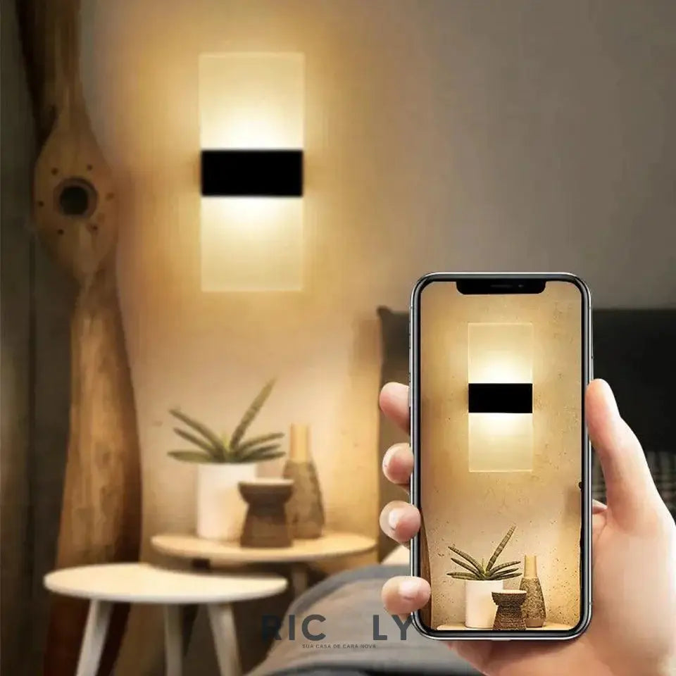 Ricaly Lumina: Arandela de Parede Transparente com Sensor de Movimento – Iluminação Inteligente e Elegante para Seu Espaço