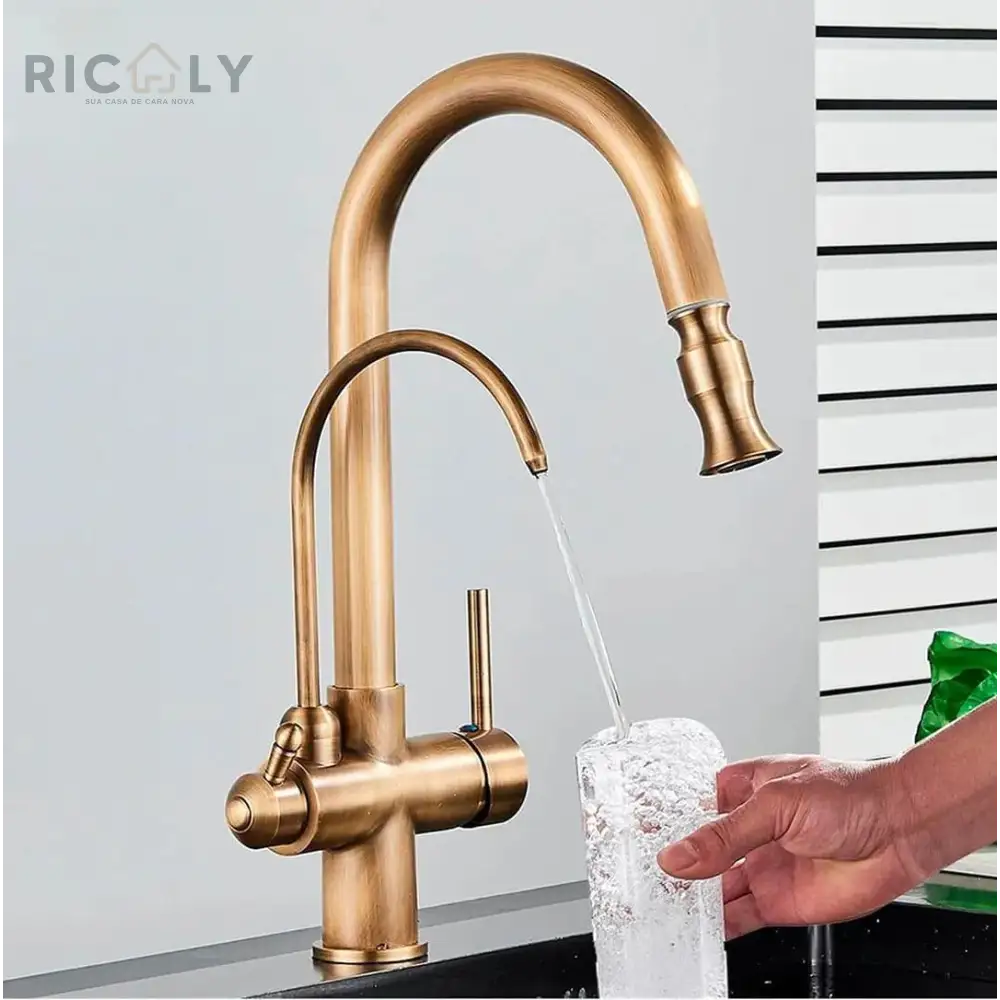 Ricaly Mistral: Torneira Monocomando com Filtro e Jato Extensível para Cozinha - Praticidade e Estilo - Torneira