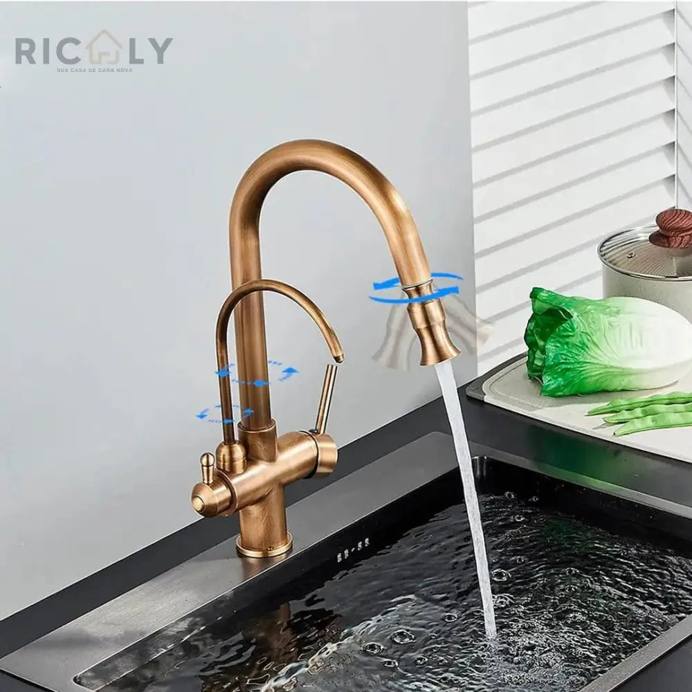 Ricaly Mistral: Torneira Monocomando com Filtro e Jato Extensível para Cozinha - Praticidade e Estilo - Torneira