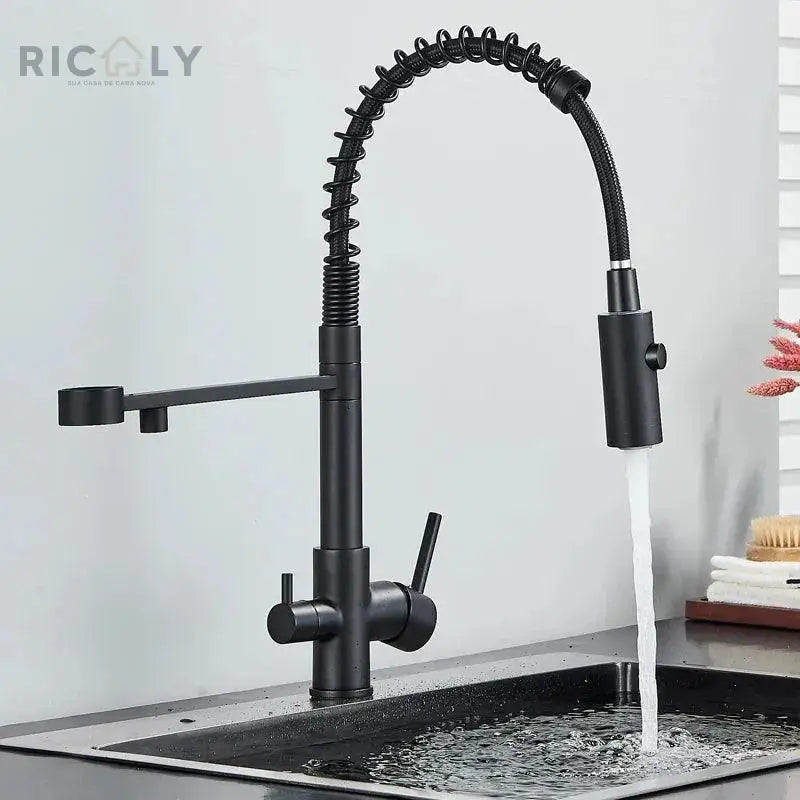 Ricaly: Torneira de Cozinha Gourmet Monocomando com Filtro - Estilo e Praticidade para Seu Lar - Torneira de Cozinha