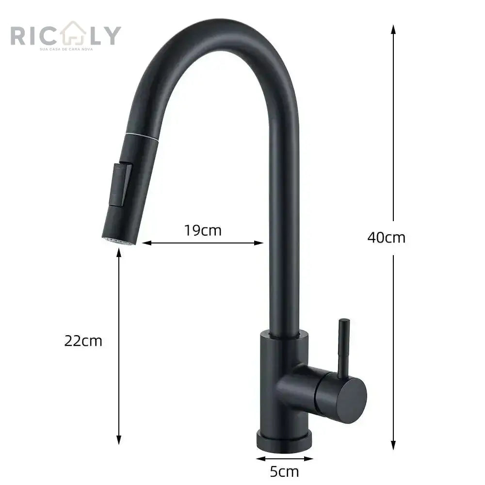 Ricaly: Torneira Elétrica Gourmet com Sensor Inteligente para Cozinha Moderna - Torneira de Cozinha