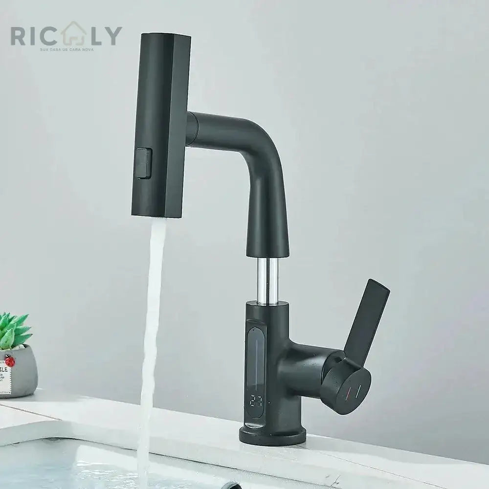 Ricaly: Torneira Gourmet Digital com Sensor de Temperatura - Tecnologia e Estilo para sua Cozinha - Torneira de Cozinha