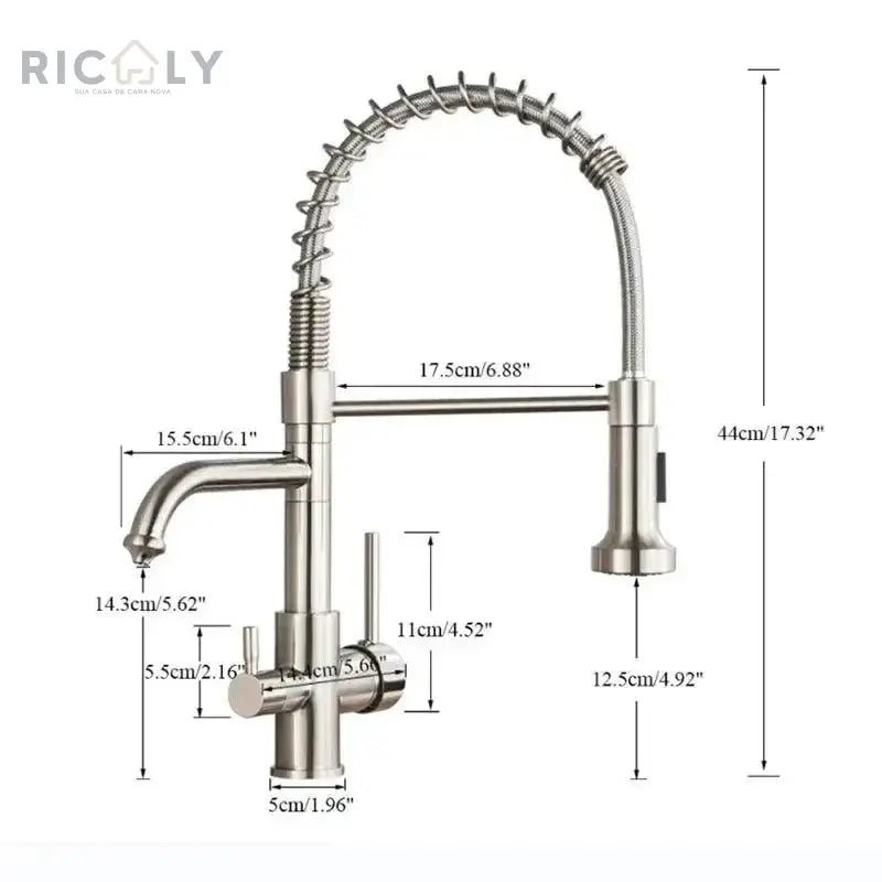 Ricaly: Torneira Gourmet Monocomando com Filtro - Estilo e Praticidade para Sua Cozinha - Torneira de Cozinha