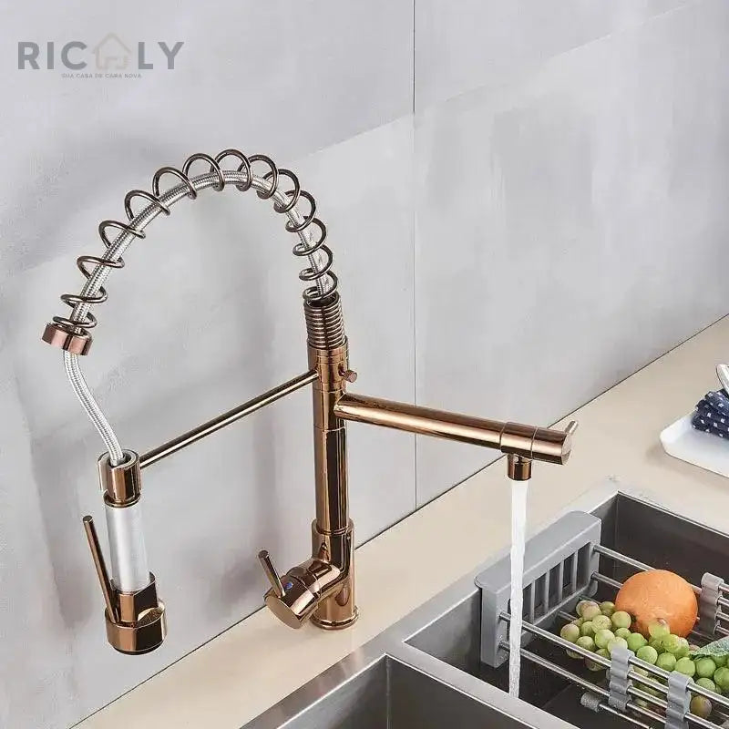 Ricaly Torneira Gourmet Monocomando com LED Safira - Estilo e Tecnologia para Sua Cozinha - Torneira de Cozinha