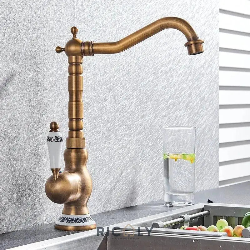 Ricaly Torneira Monocomando Antique Luxe: Elegância e Sofisticação para Seu Banheiro - Tipo 1 - Torneira de Cozinha