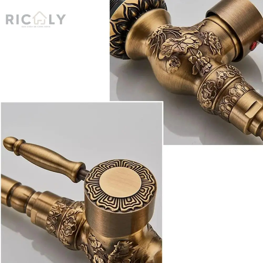 Ricaly Torneira Monocomando Antique Luxe: Elegância e Sofisticação para Seu Banheiro - Torneira de Cozinha