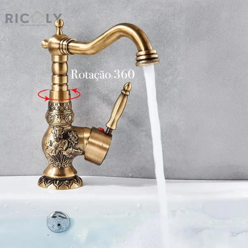 Ricaly Torneira Monocomando Antique Luxe: Elegância e Sofisticação para Seu Banheiro - Torneira de Cozinha