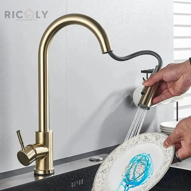 Ricaly Torneira Monocomando para Cozinha - Rotação 360° para Praticidade e Estilo - Torneira de Cozinha