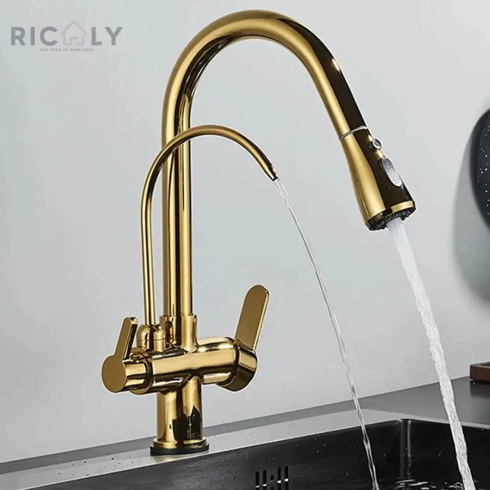 Ricaly: Torneira Touch Monocomando Gourmet com Filtro - Elegância e Praticidade para Sua Cozinha - Torneira de Cozinha