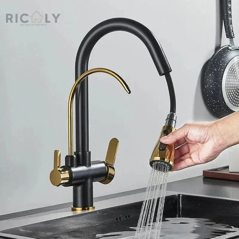 Ricaly: Torneira Touch Monocomando Gourmet com Filtro - Elegância e Praticidade para Sua Cozinha - Torneira de Cozinha