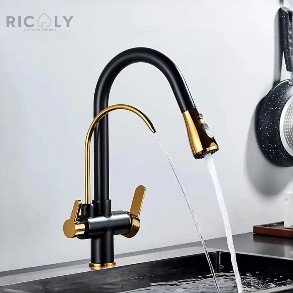 Ricaly: Torneira Touch Monocomando Gourmet com Filtro - Elegância e Praticidade para Sua Cozinha - Torneira de Cozinha