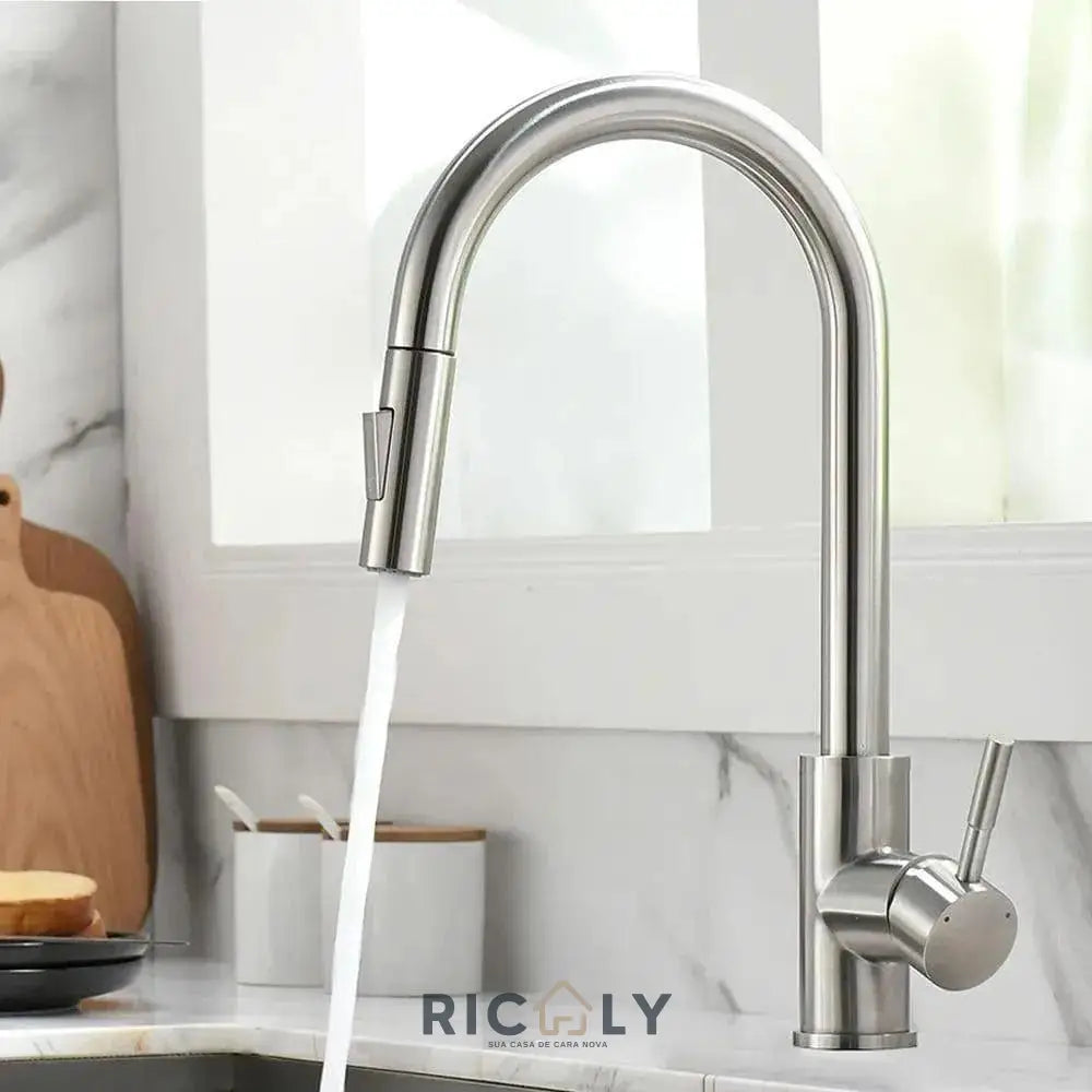 Ricaly Verona: Torneira de Cozinha Elegante e Funcional para Seu Lar - Inox - Torneira de Cozinha