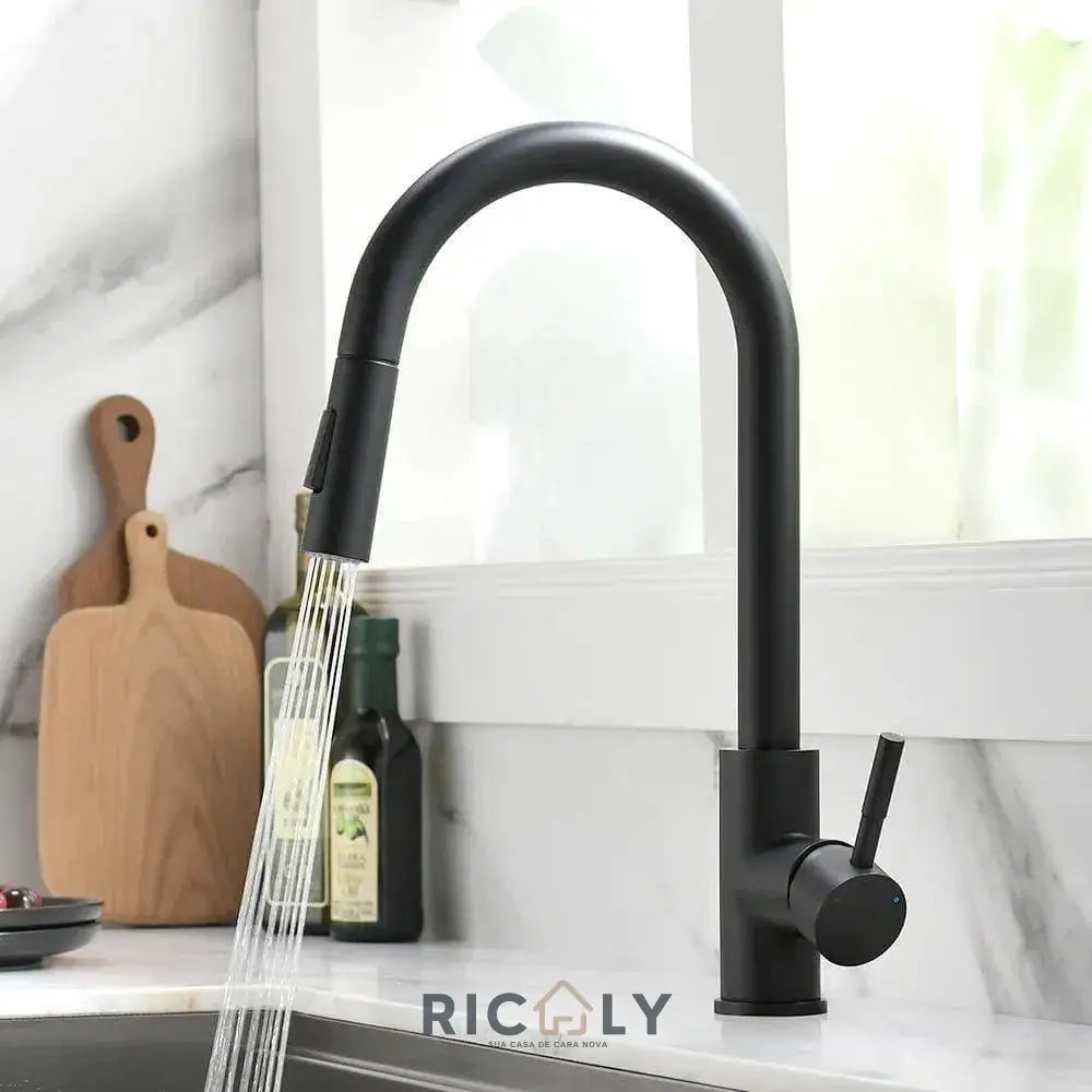 Ricaly Verona: Torneira de Cozinha Elegante e Funcional para Seu Lar - Preto - Torneira de Cozinha