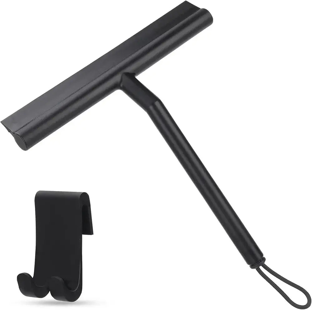 Espátula de silicone preta com gancho para pendurar do produto Rodo Silicone Ricaly