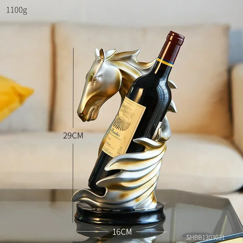 Suporte Decorativo de Vinho Cavalo em Resina Estilo Luxo Lenogue Compre agora Ricaly