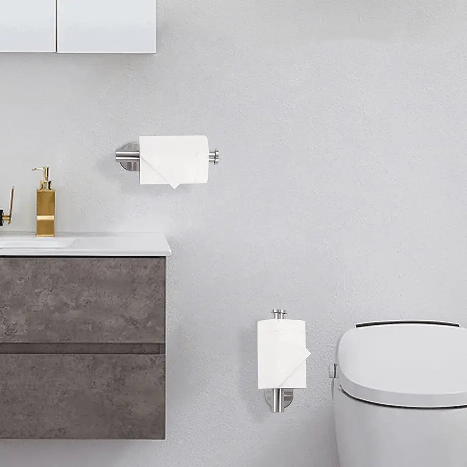 Suporte de papel higiênico aço inox Durável Design Tule Ricaly em banheiro elegante