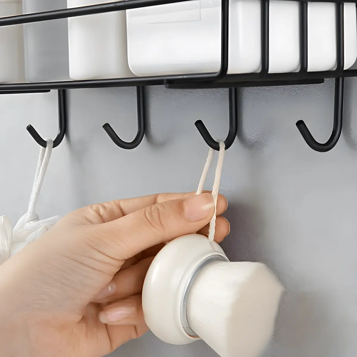 Suporte de Parede Aramado Ricaly Para Organização mão facial escova Banheiro Compre