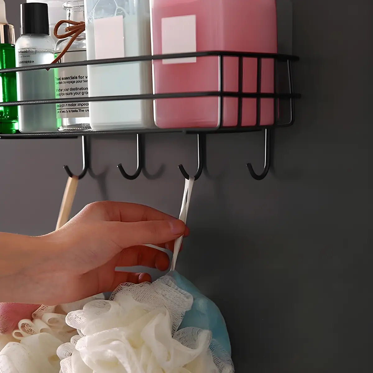 Suporte de Parede Aramado Ricaly Para Organização preto fio prateleira Banheiro Compre