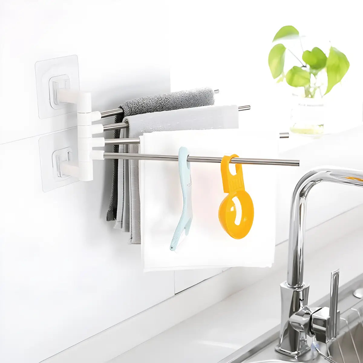 Organizador Multifuncional Cozinha Ricaly Porta Toalhas montado na parede toalha rack & Gastronomia Compre