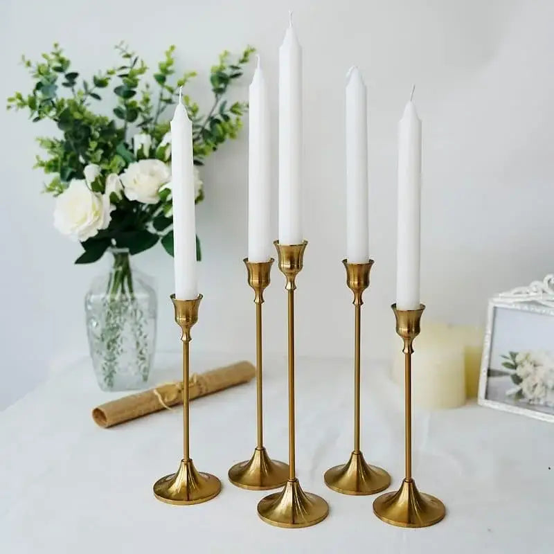 Suporte de Velas Retrô Decorativos em Ouro - Candelabros Ricaly Compre