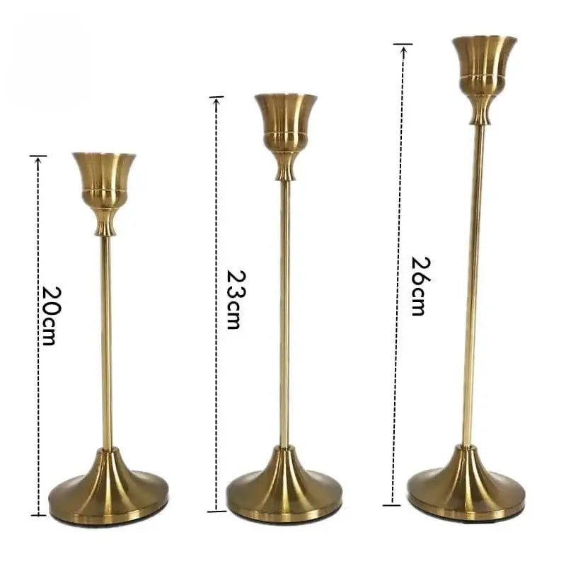 Suporte de Velas Retrô Decorativos em Ouro - Candelabros Ricaly Compre