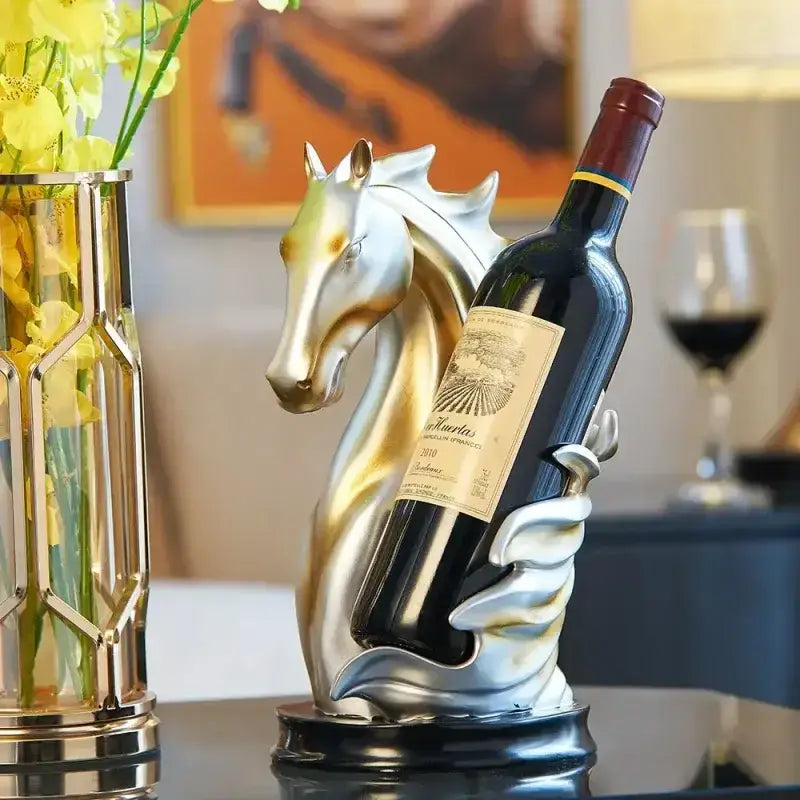 Suporte de vinho em formato de cavalo de resina de luxo decorativo Ricaly Ricaly