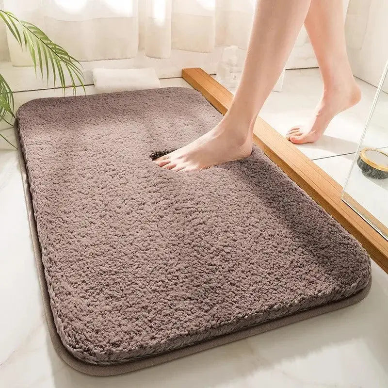 Tapete Acolchoado Antiderrapante Cinza 40 x 60 cm em Pelo Plush Compre agora Ricaly