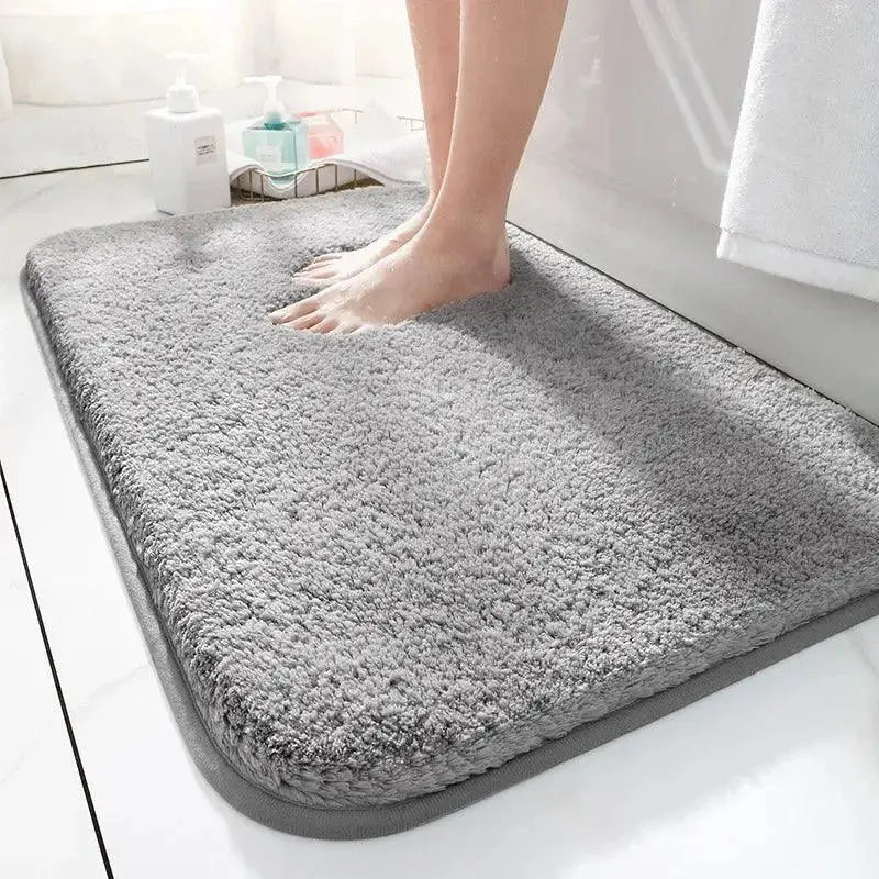 Tapete Acolchoado Antiderrapante Cinza 40 x 60 cm em Pelo Plush Compre agora Ricaly