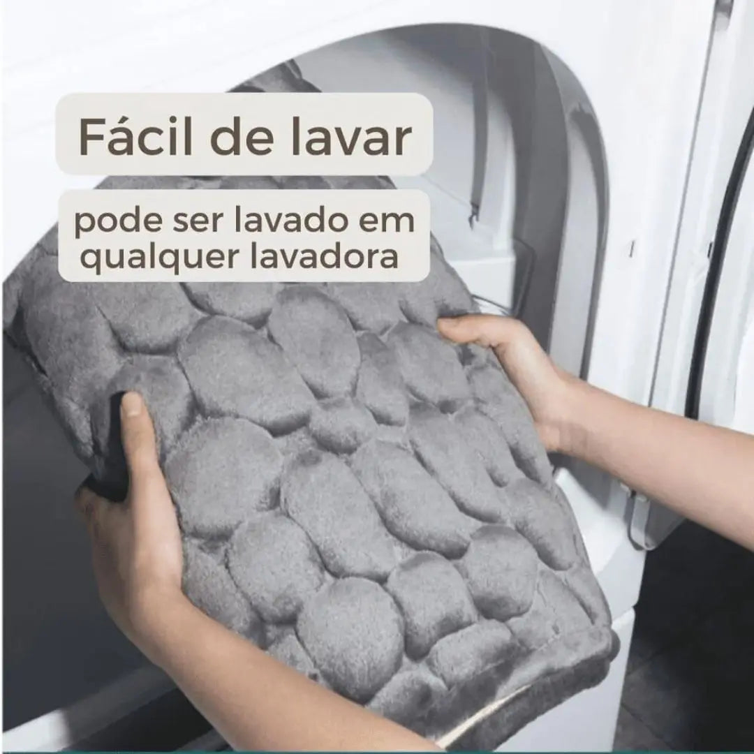 Tapete Antiderrapante Ricaly Banheiro Rockie Promoção cinza texturizado banho Compre