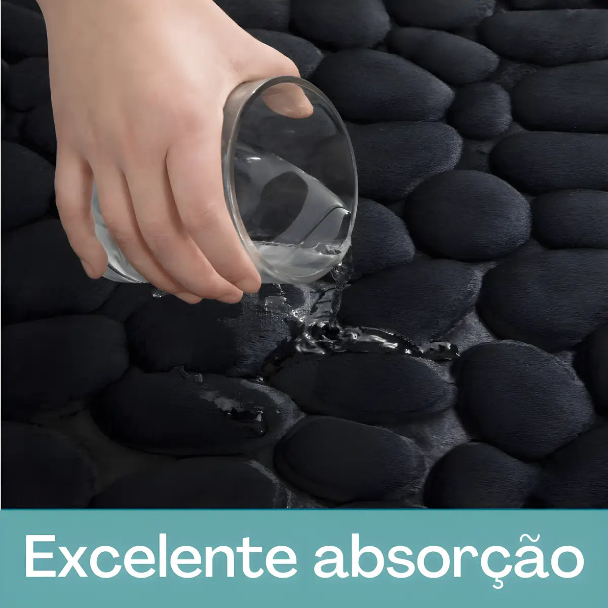 Tapete Antiderrapante Ultra para Banheiro Ricaly absorvente de água preto seixo Cozinha & Gastronomia Compre