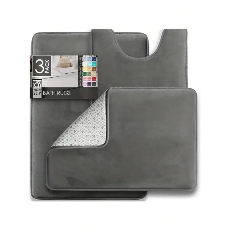 Tapete Antiderrapante Veludo Ricaly para Banheiro Cinza Compre