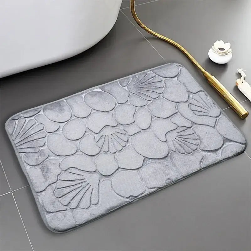 Tapete de Banheiro Antiderrapante Super Absorvente com Padrão Concha Compre agora Ricaly
