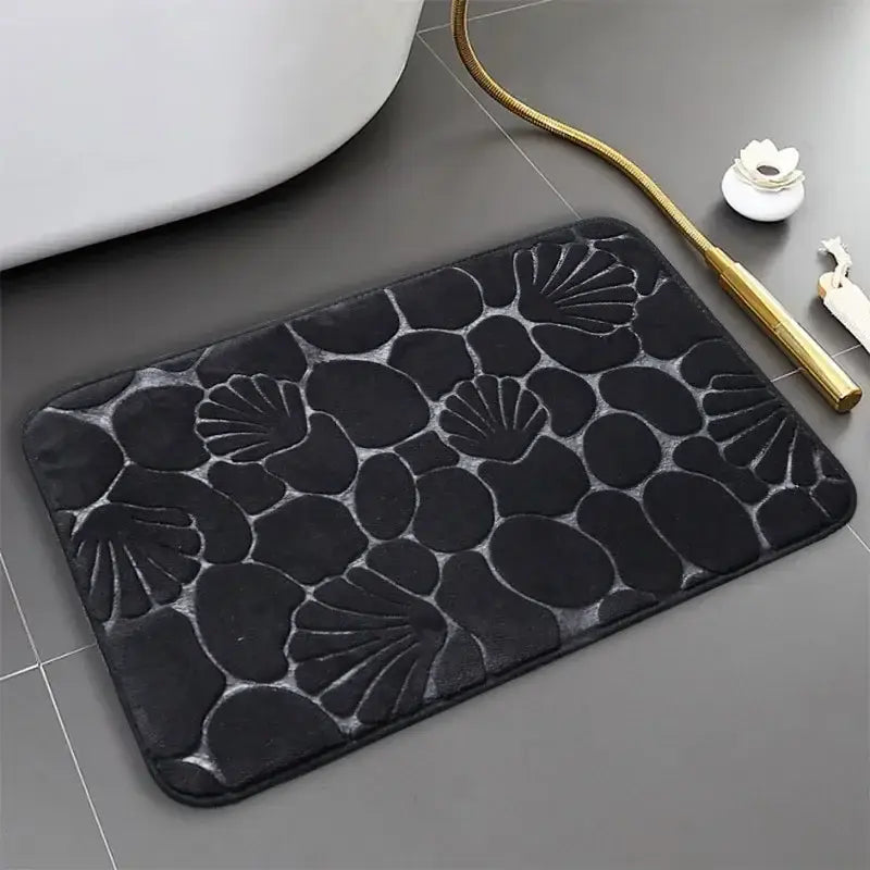 Tapete de Banheiro Antiderrapante Super Absorvente com Padrão Concha Compre agora Ricaly