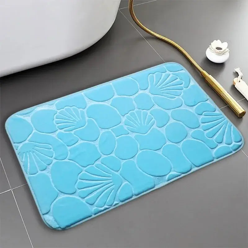 Tapete de Banheiro Antiderrapante Super Absorvente com Padrão Concha Compre agora Ricaly
