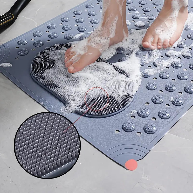 Tapete de banheiro antiderrapante cinza com textura absorvente rápida Ricaly