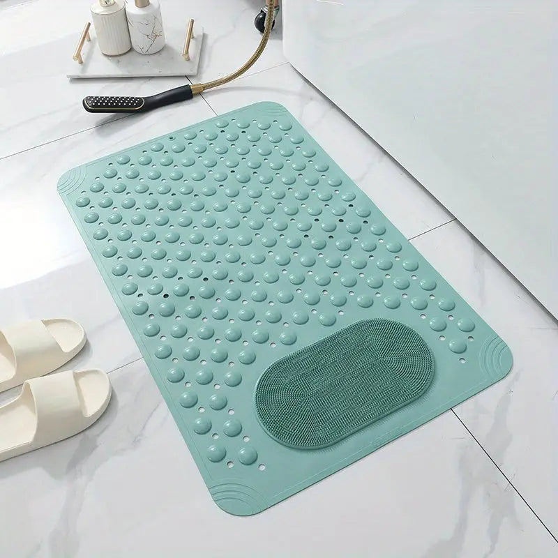 Tapete de banheiro antiderrapante verde menta com textura absorção rápida Ricaly