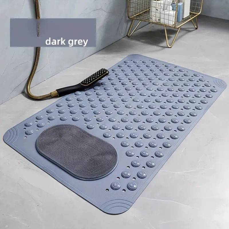 Tapete de banheiro antiderrapante cinza escuro com textura e rápida absorção Ricaly