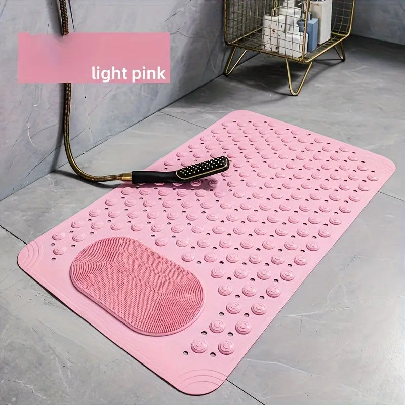Tapete de banheiro antiderrapante rosa claro com textura e absorção rápida Ricaly