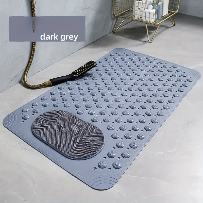 Tapete de banheiro antiderrapante cinza escuro com textura, absorção rápida Ricaly