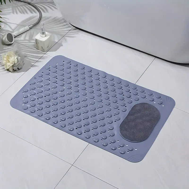 Tapete de banheiro antiderrapante cinza com textura e rápida absorção Ricaly
