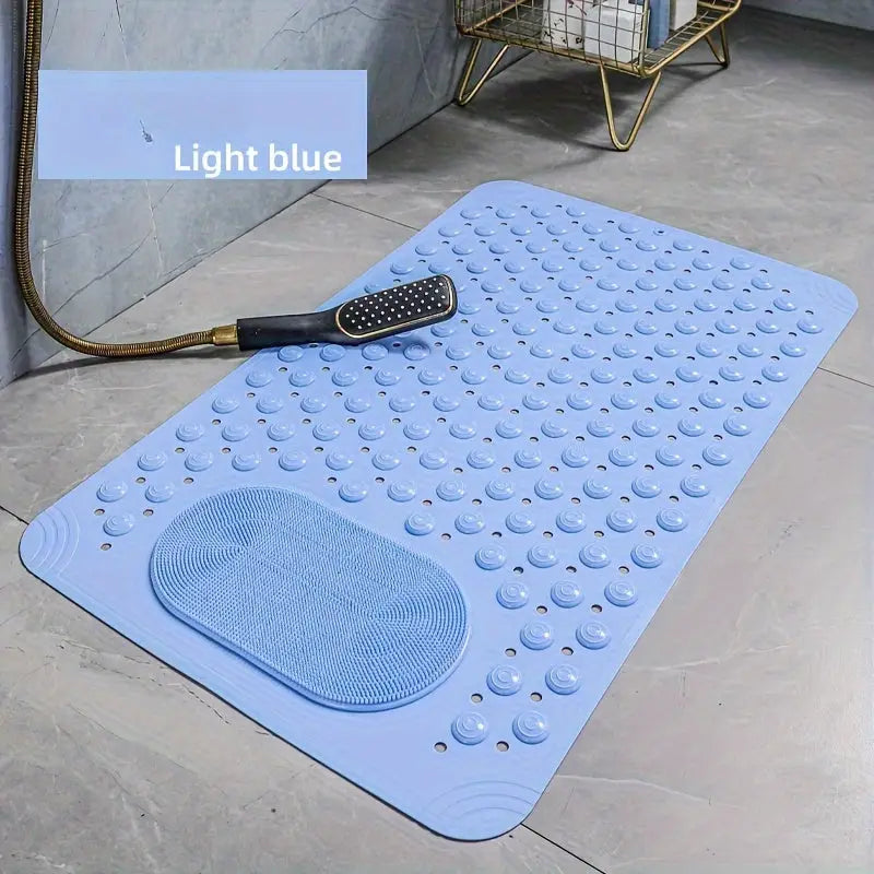 Tapete de banheiro azul claro texturizado antiderrapante absorção rápida Ricaly