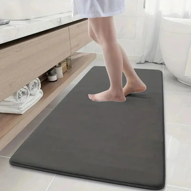 Tapete de Banho Antiderrapante Textura Pedra em Foam Cinza Compre agora Ricaly