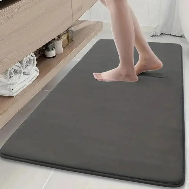 Tapete de Banho Antiderrapante Textura Pedra em Foam Cinza Compre agora Ricaly