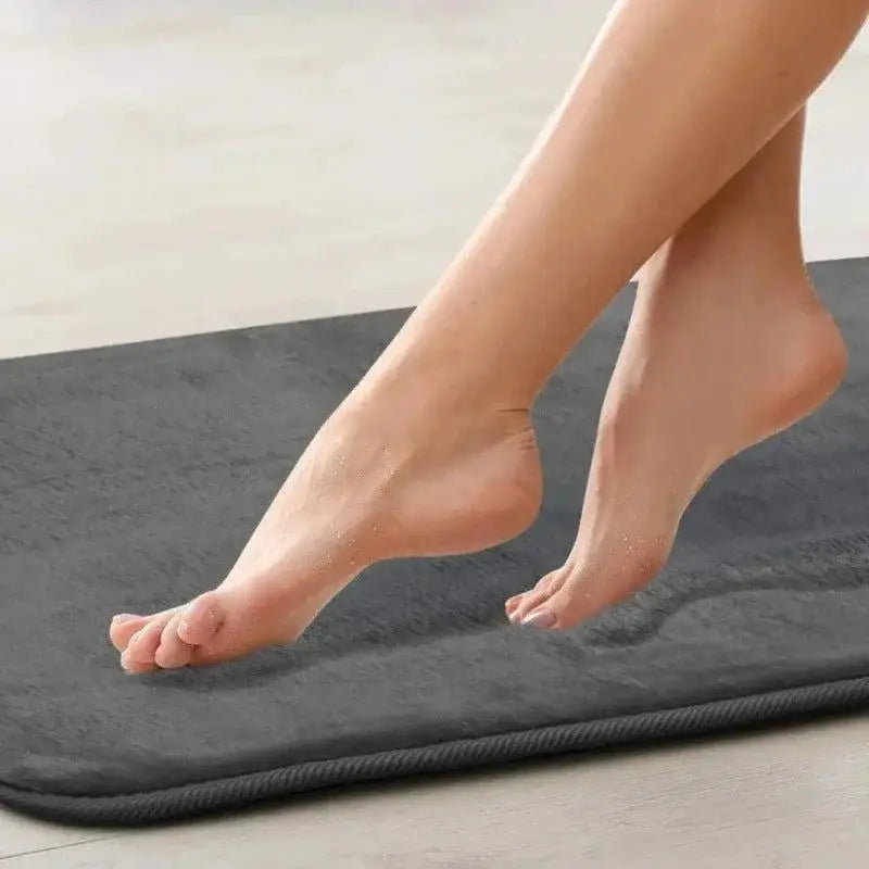 Tapete de Banho Antiderrapante Textura Pedra em Foam Cinza Compre agora Ricaly