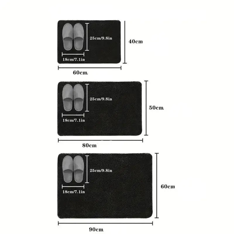 Tapete de Banho Antiderrapante Veludo Coral Quatro Folhas Preto Compre agora Ricaly