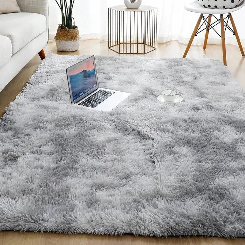 Tapete Felpudo Antiderrapante Cinza e Branco Fluffy Compre agora Ricaly